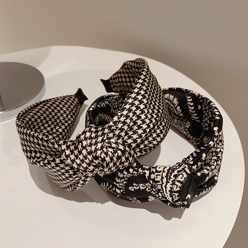 Go Ethnic Fashion - 에스닉 스타일 원단 매듭 머리띠, 넓은