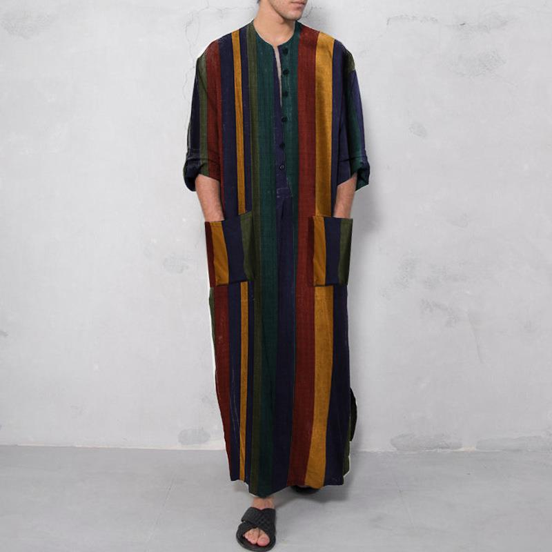Fashion Ethnic Wear For Men - 프린트 롱 남성 셔츠, 롱 로브