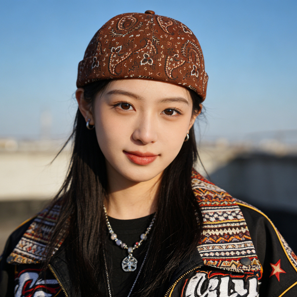 Go Ethnic Fashion - 레트로 페이즐리 야피 구아피 모자 여성
