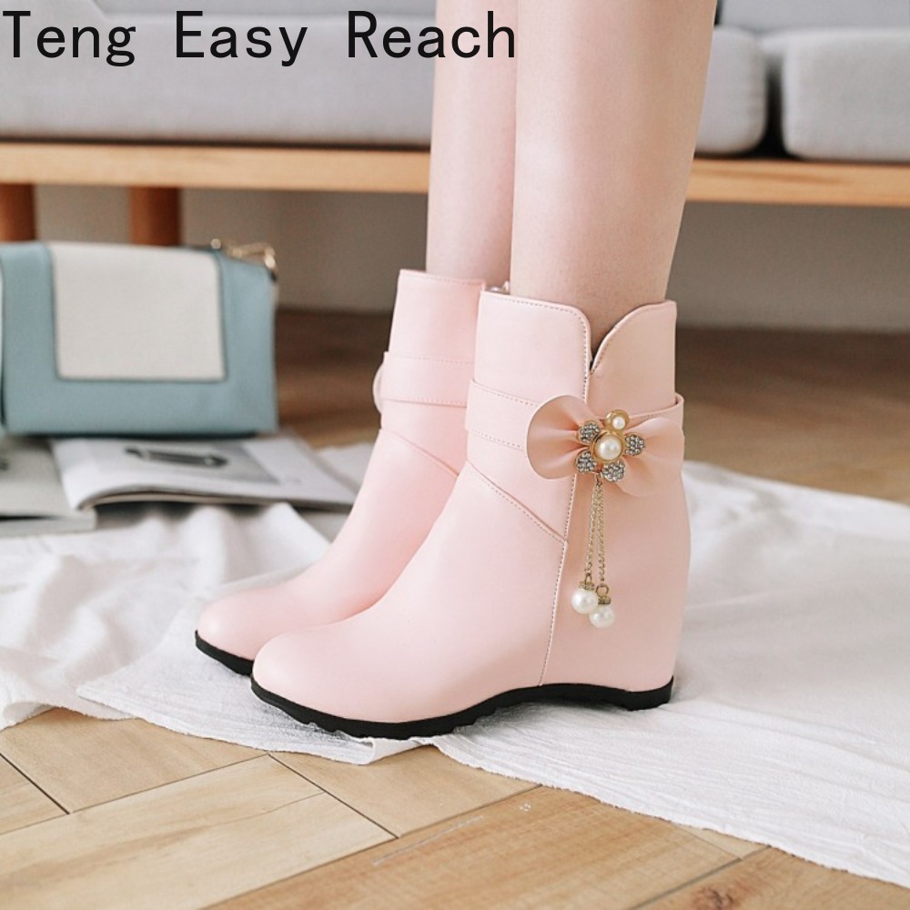 패션 웨지 브랜드 여성 파티 슈즈 화이트 미드 카프 부 - Ethnic Fashion Brand 리뷰 및 가격