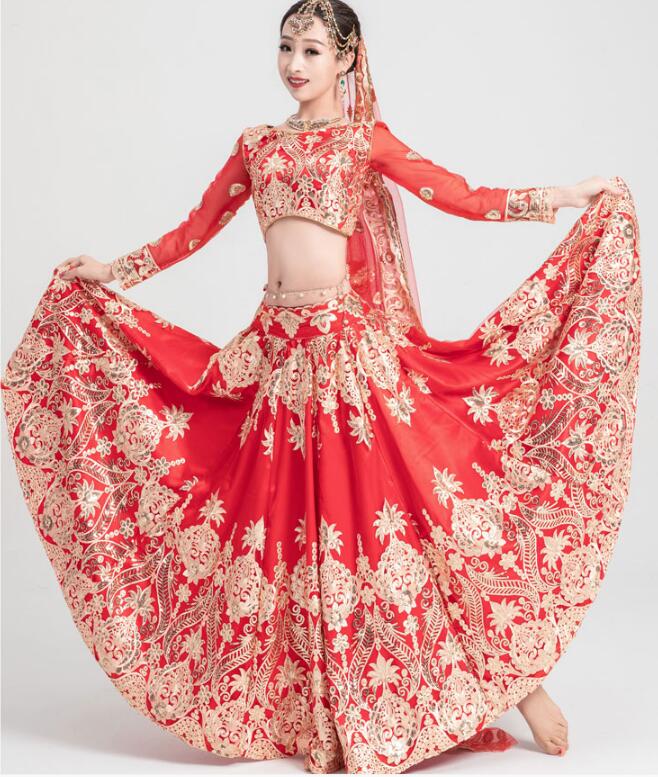 스팽글 자수 인도 사리 럭셔리 여성 원피스 사리 레드  - Salwar Kameez Set 리뷰 및 가격