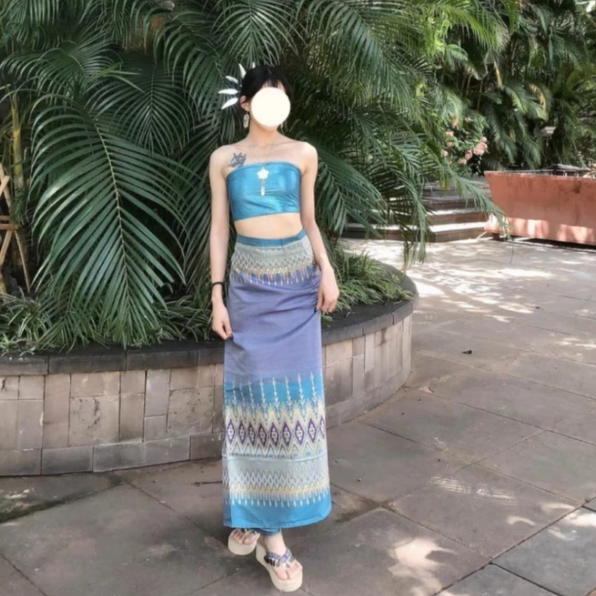 여성용 태국 전통 의상 2세트 태국 드레스 민족 의상  - Batik Sarong Wrap 리뷰 및 가격