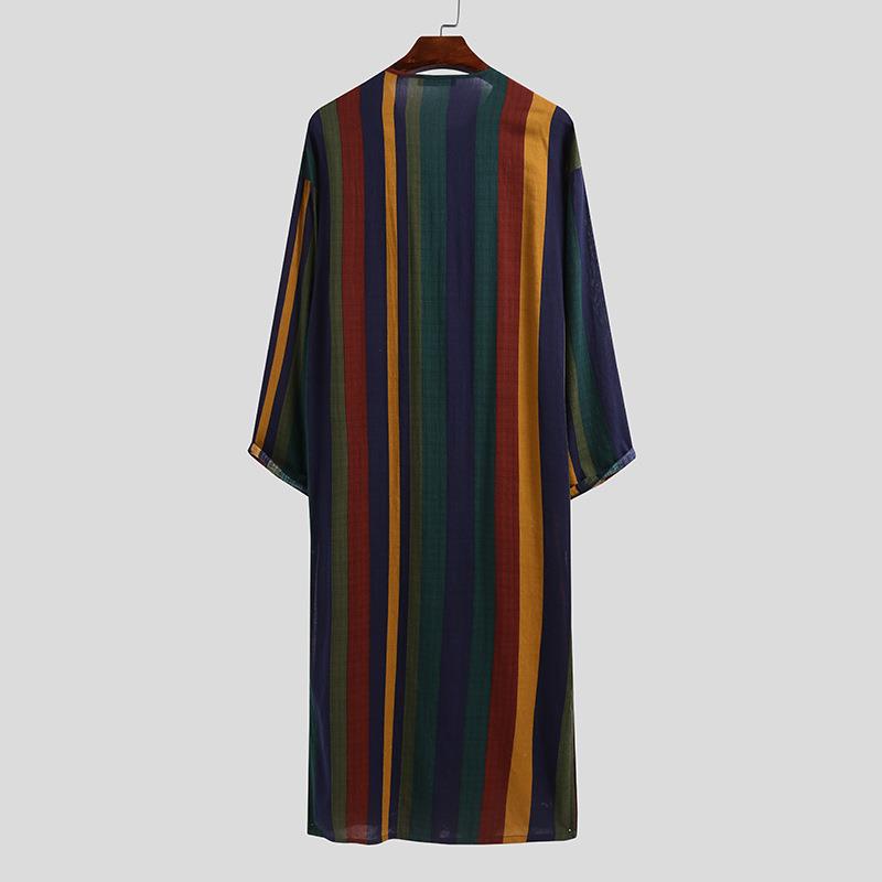 프린트 롱 남성 셔츠, 롱 로브 스타일 에스닉 중국풍  - Fashion Ethnic Wear For Men 리뷰 및 가격