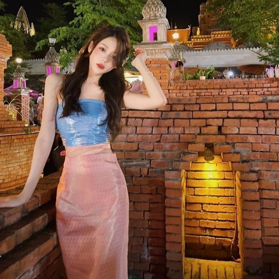 태국 전통 의상 민족 의상 태국 미얀마 여성 다이 의상 - Batik Sarong Wrap 리뷰 및 가격