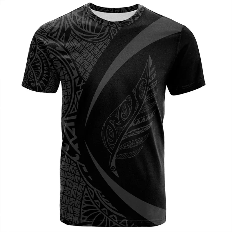 남성용 폴리네시안 트라이벌 고사리 프린트 티셔츠 캐주얼 - Fashion Ethnic Wear For Men 리뷰 및 가격