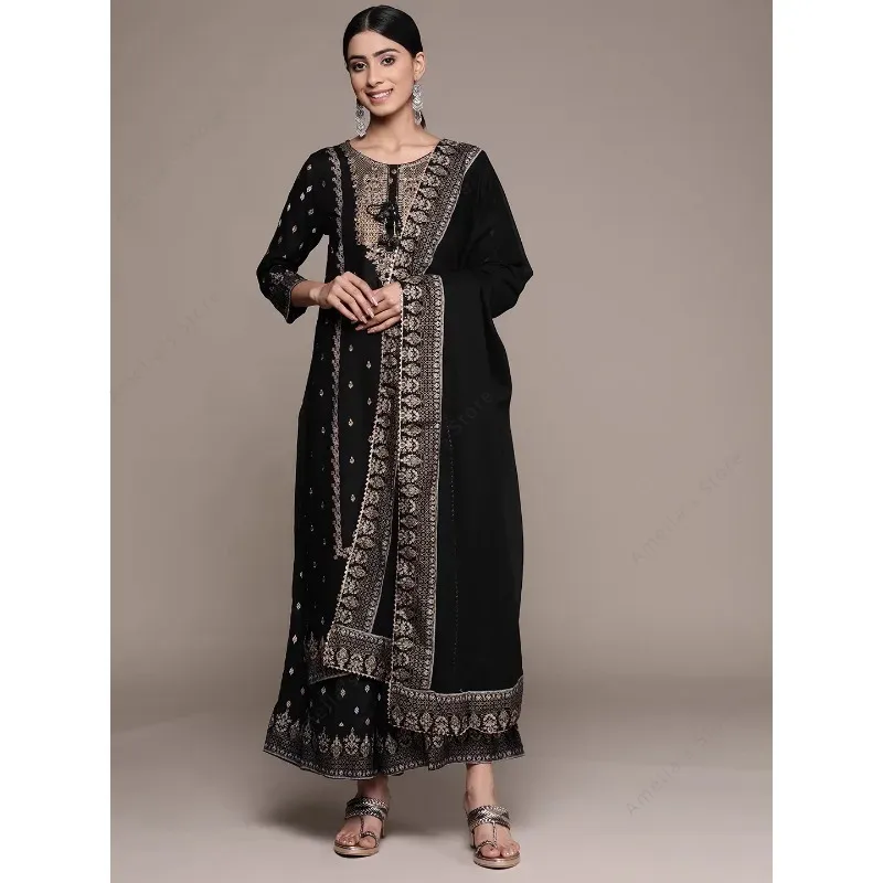 인도 여성 펀자브 정장 3 피스 세트 코튼 꽃 프린트  - Salwar Kameez Set 리뷰 및 가격