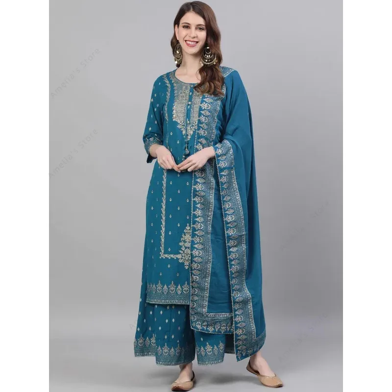인도 여성 펀자브 정장 3 피스 세트 코튼 꽃 프린트  - Salwar Kameez Set 리뷰 및 가격