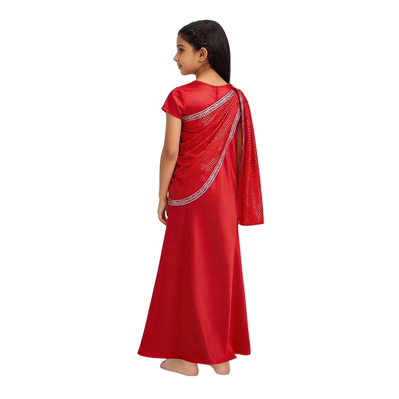 여자 인도 전통 드레스 레드 스팽글 민족 의상 공연 코 - Ethnic Gown 리뷰 및 가격