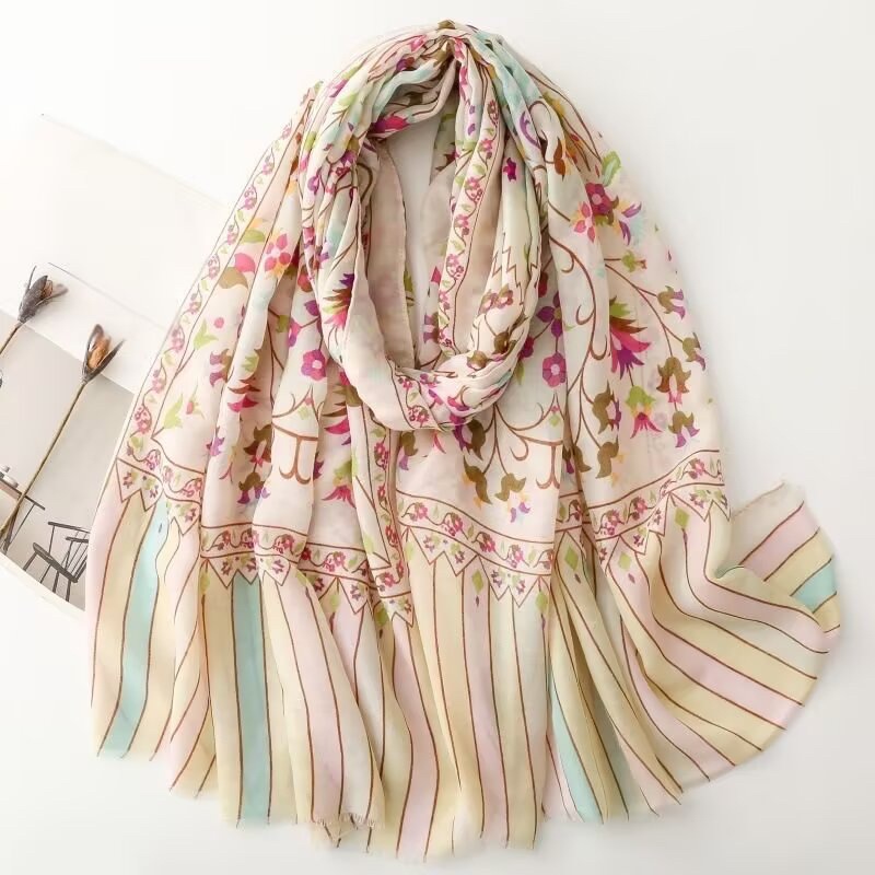 1 봄 여름 신상 발리 원사 컬러 프린트 스카프 문학적 - Go Ethnic Fashion 리뷰 및 가격