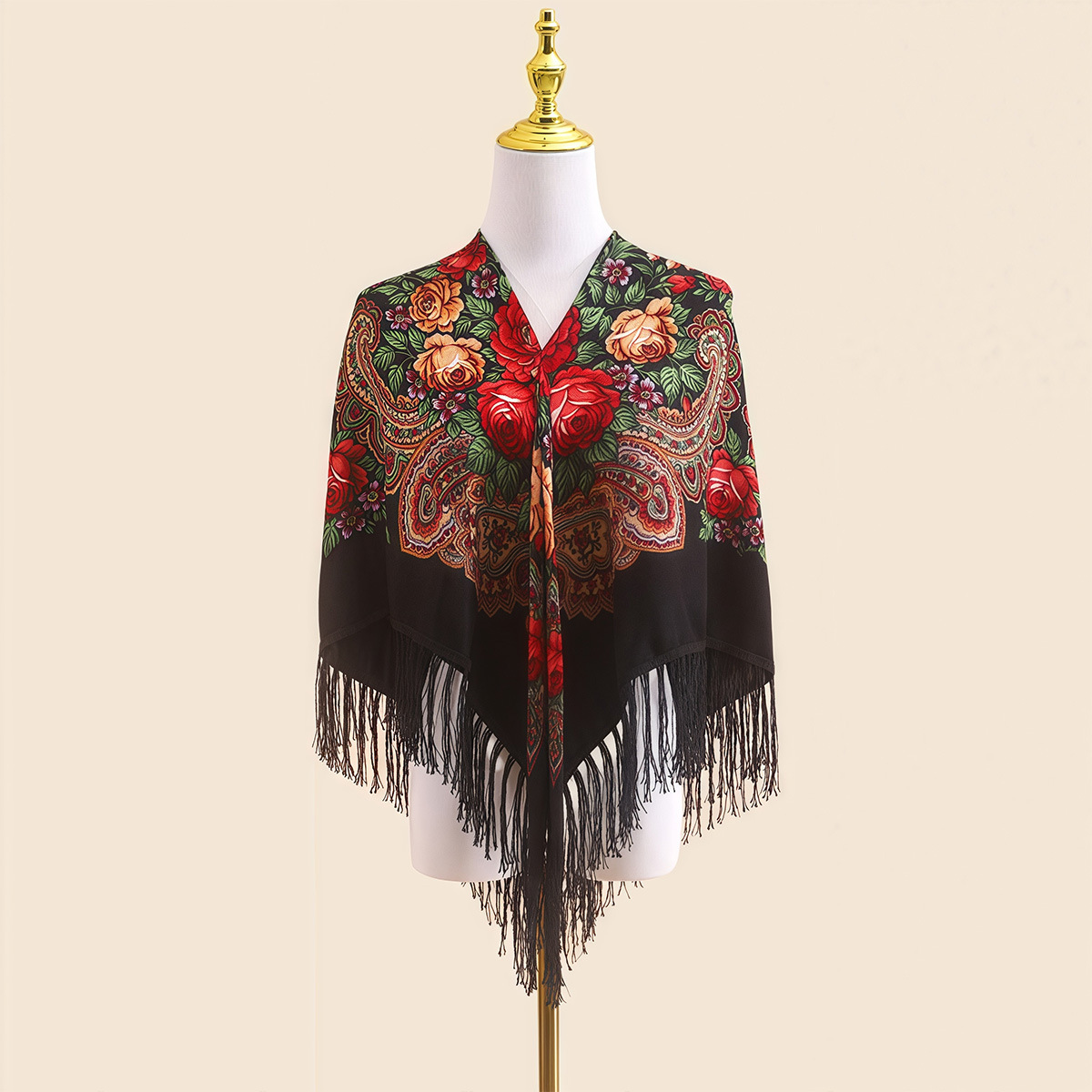 110cm 여성용 러시아 민족 숄, 클래식 스퀘어 스카 - Go Ethnic Fashion 리뷰 및 가격