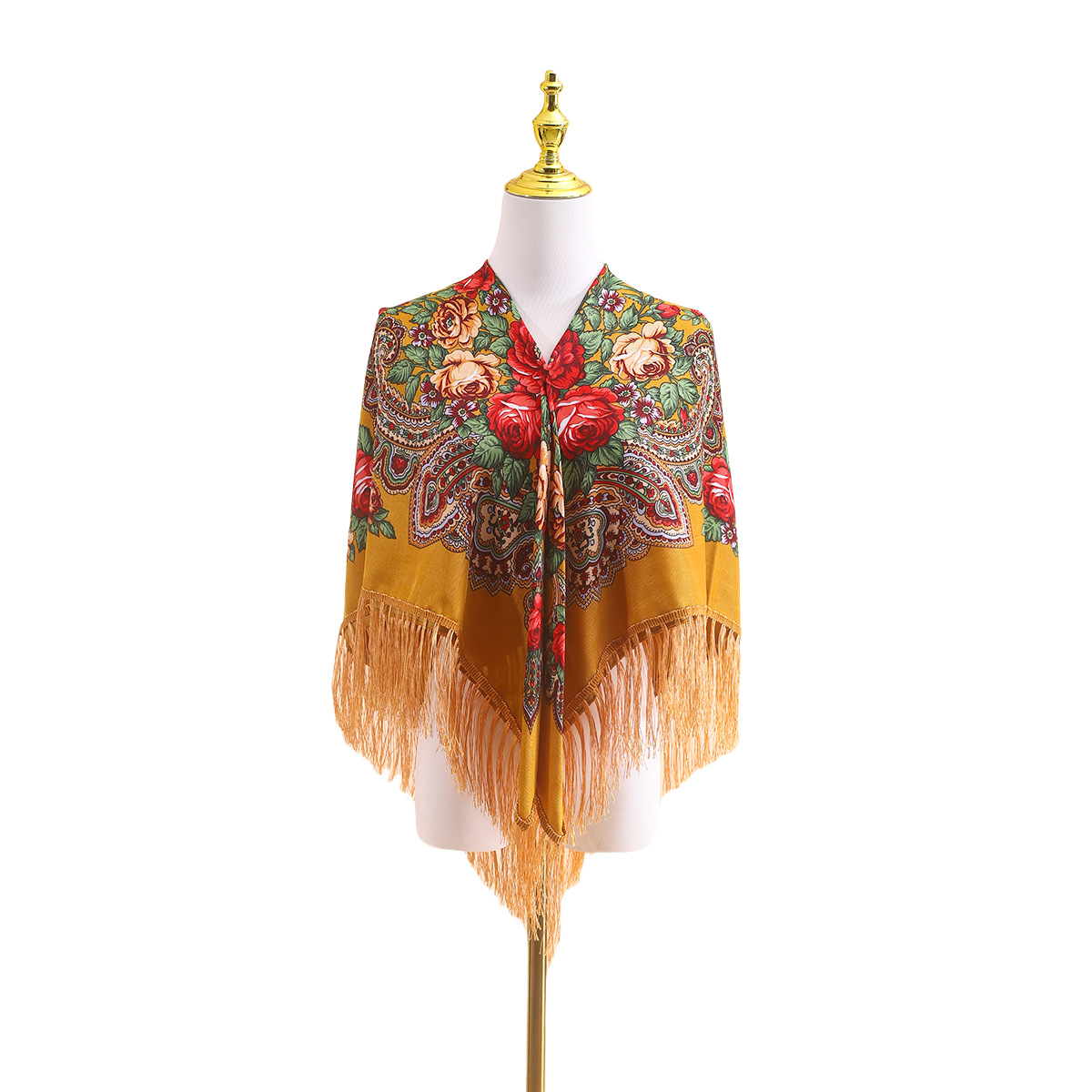 110cm 여성용 러시아 민족 숄, 클래식 스퀘어 스카 - Go Ethnic Fashion 리뷰 및 가격
