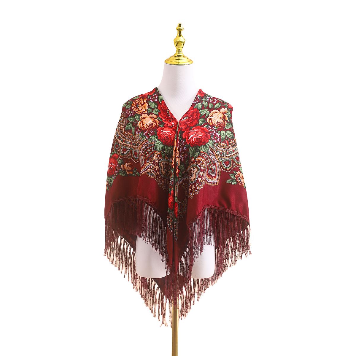110cm 여성용 러시아 민족 숄, 클래식 스퀘어 스카 - Go Ethnic Fashion 리뷰 및 가격